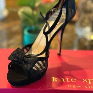 Kate Spade Black Mesh Bow Heels 9.5 - Worn Once